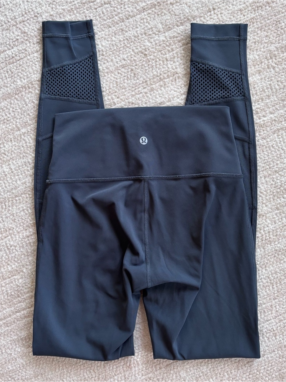 lululemon athletica charcoal High-Rise Leggings with Mesh Insets